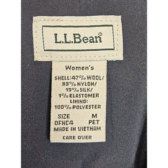 VTG LL Bean Blazer Jacket Gray Tweed Wool Silk Blend 3 Button Womens Size Medium - Picture 6 of 7